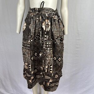 Vintage 1980s Orvis Cotton Wrap Midi Skirt